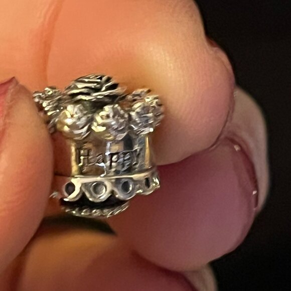 Pandora Sterling Silver Birthday Cake Charm – Piped Flowers – ALE S925 – Retired - Picture 5 of 7